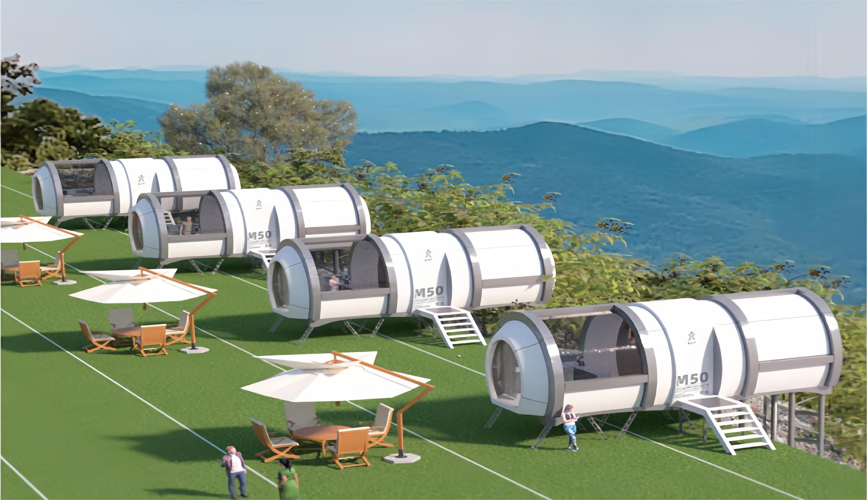 M50-Prefabricated round technology space capsule house